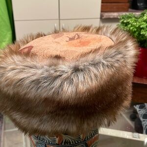 Parkhurst,faux fur fabric,one size,stretch, Cossack look, subtle pattern,as new!